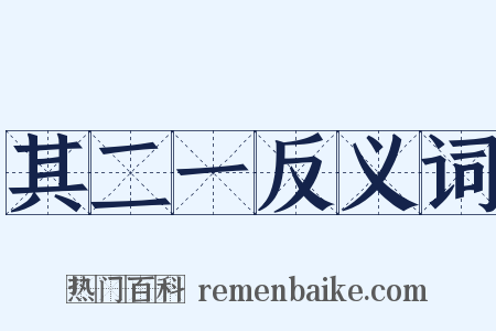 其二一反义词是什么意思的图片